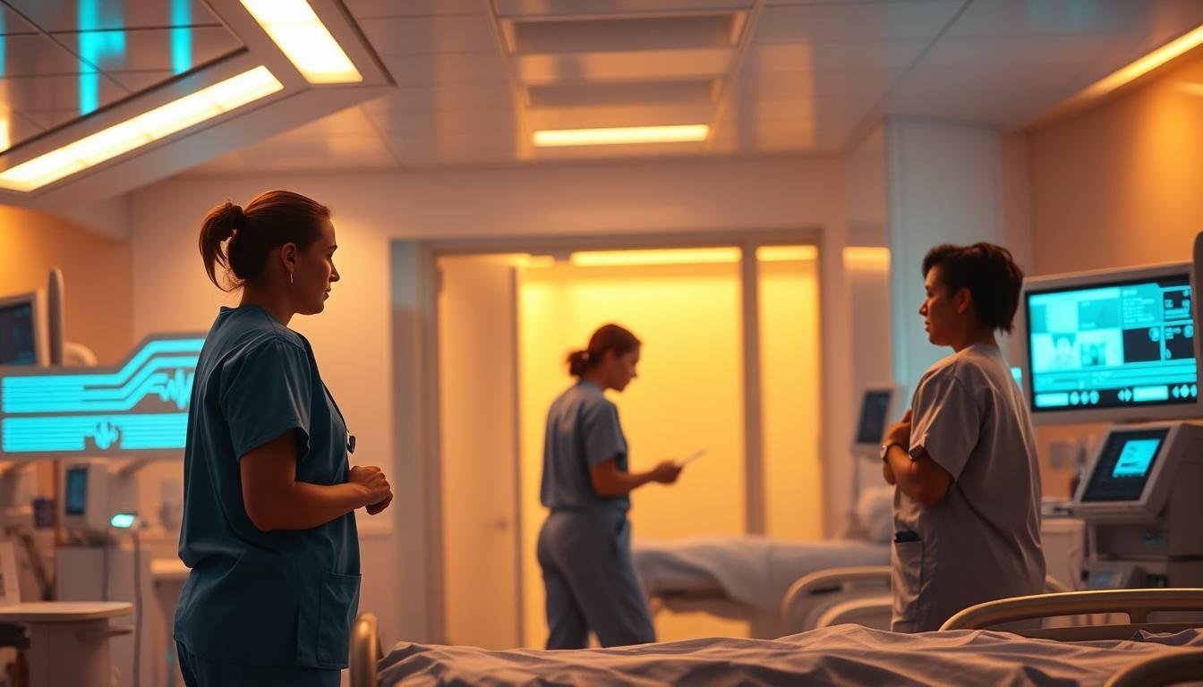 Early morning healthcare workers